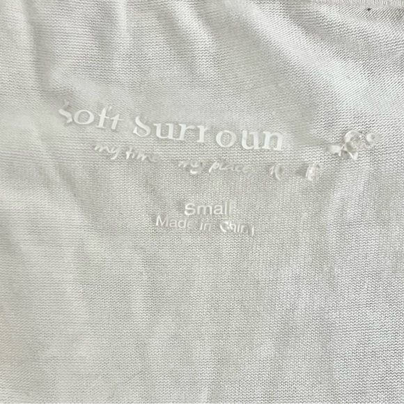 Soft Surroundings Embroidered Mesh Layered Top White Brown Tan Size Small - Picture 10 of 12